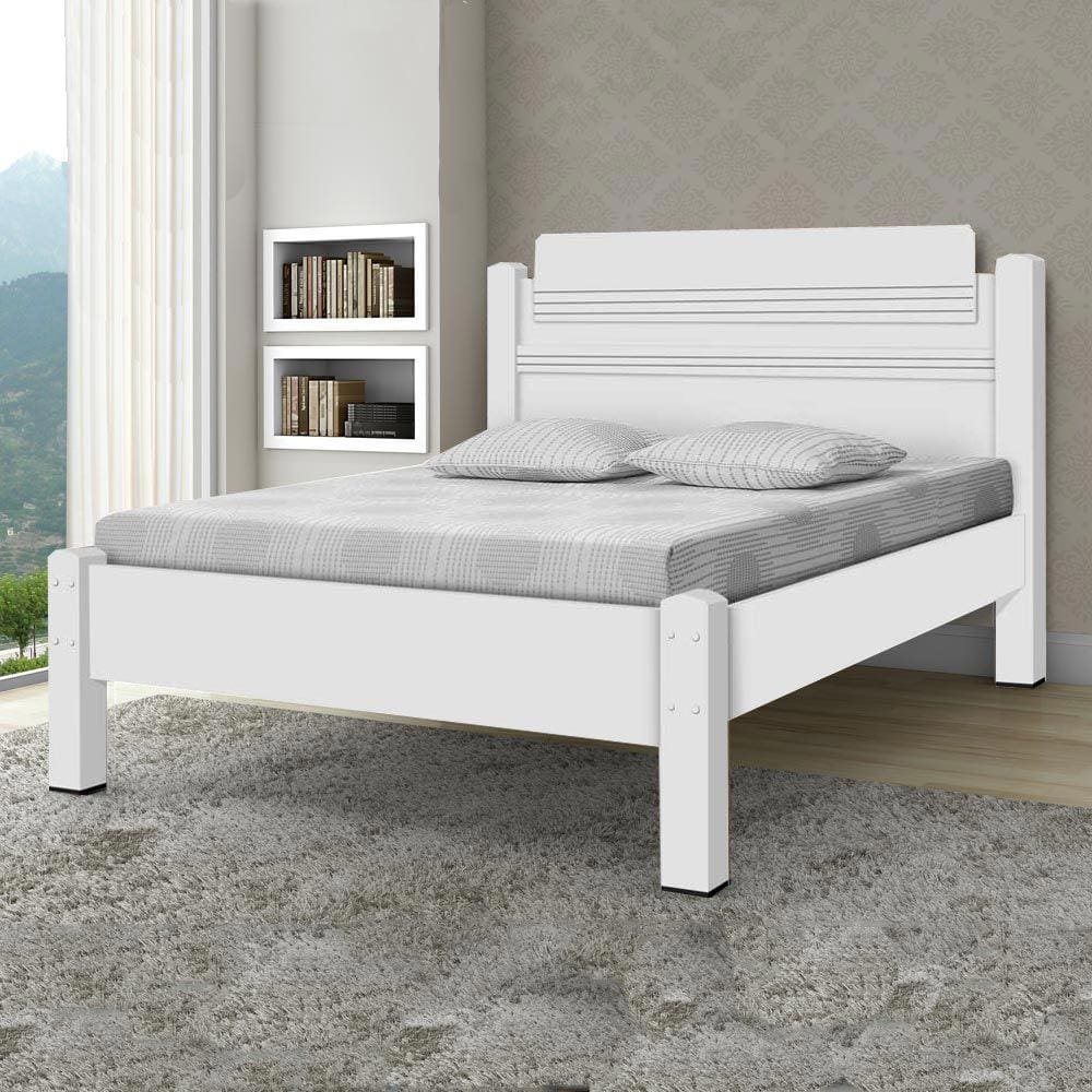 Cama de Casal Paris 15820/1 Branco - Gabrielli Móveis