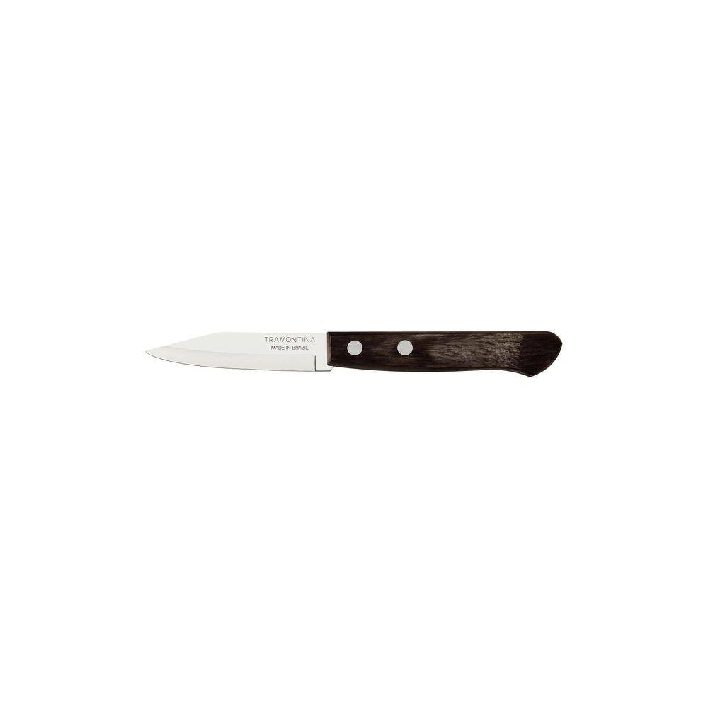 Faca para Legumes e Frutas Tramontina Polywood com Lâmina em Aço Inox e Cabo de Madeira Castanho 3" Tramontina