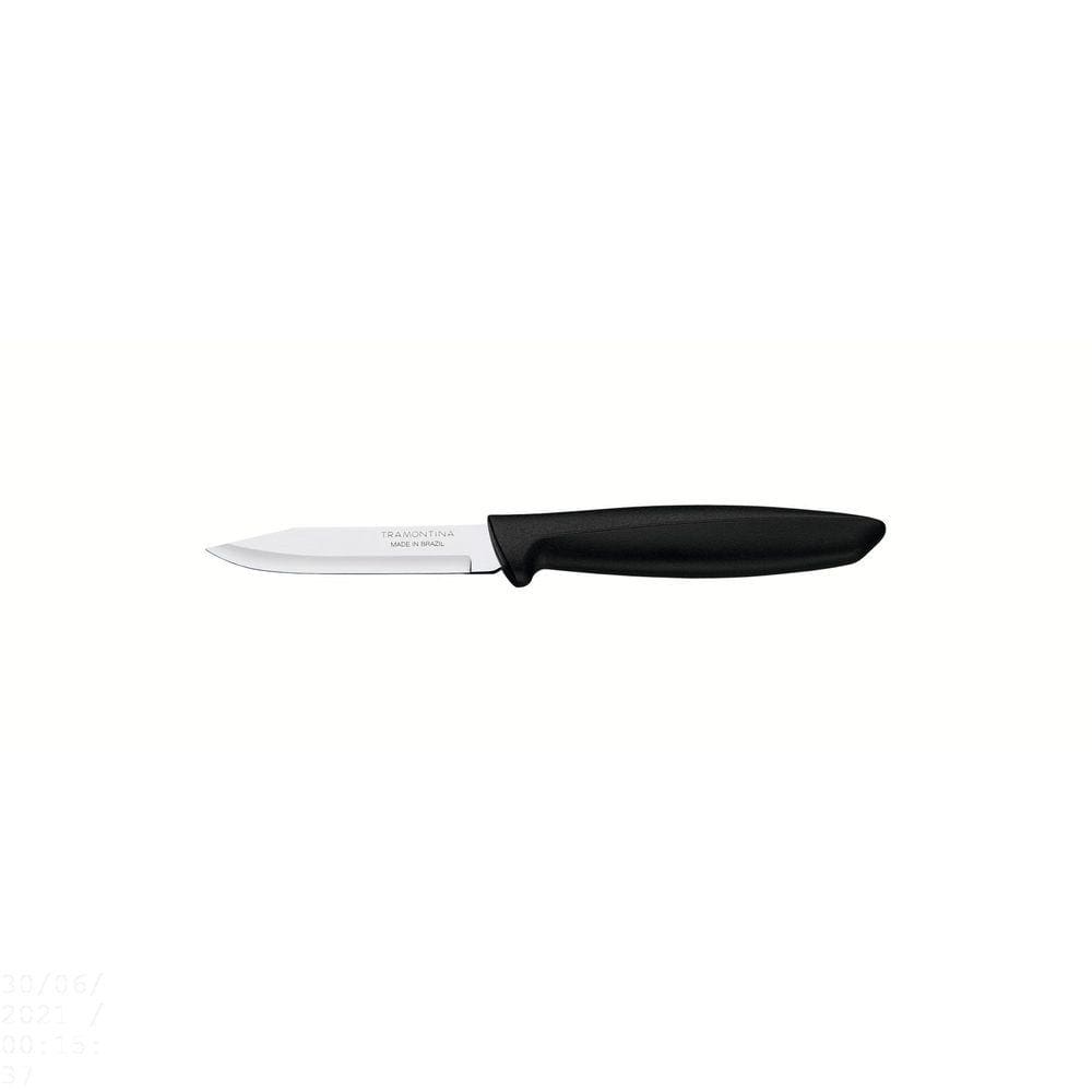Faca para Legumes e Frutas Tramontina Plenus com Lâmina em Aço Inox e Cabo de Polipropileno Preto 3&quot; Tramontina