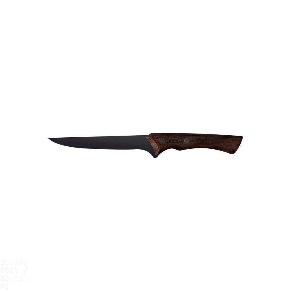 Faca para Desossar Tramontina Churrasco Black com Lâmina em Aço Inox Escurecido e Cabo de Madeira 6" Tramontina