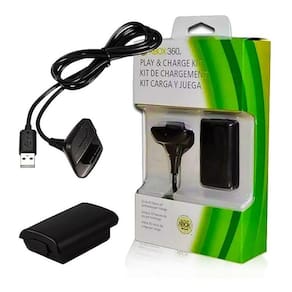 Bateria Para Controle Xbox 360 Com Cabo Carregador 68000Mah