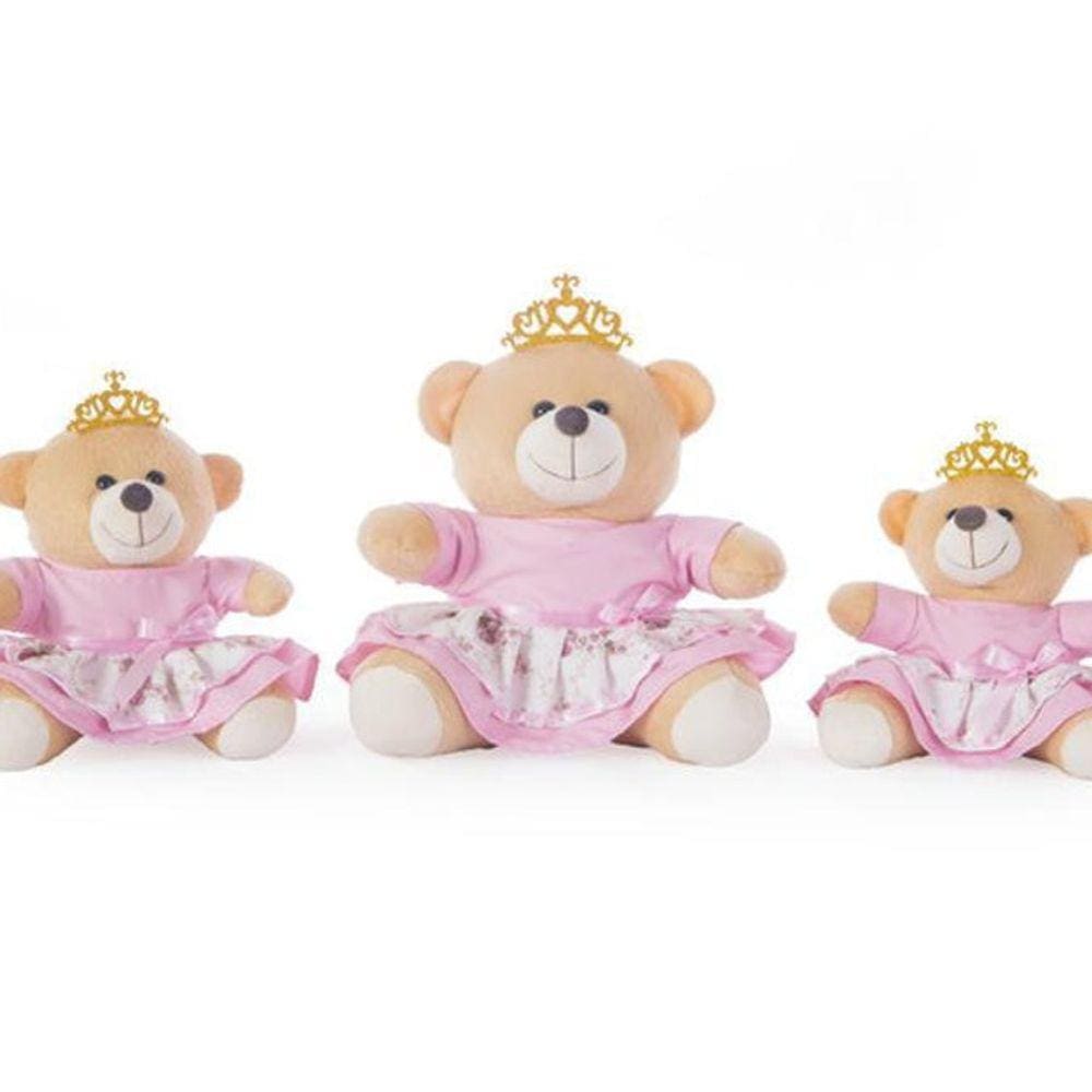 Ursa Pelúcia Princesa Rosa 3 Un