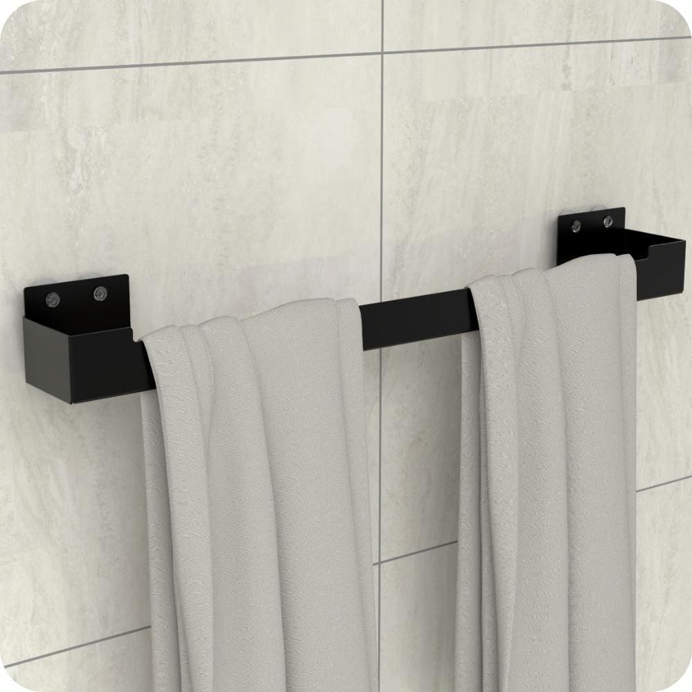 Porta Toalha De Banho Toalheiro Com Ventosa Preto ELG