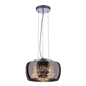 Lustre Pendente Sala Cristal K9 Attractive 28 Cm Cromado
