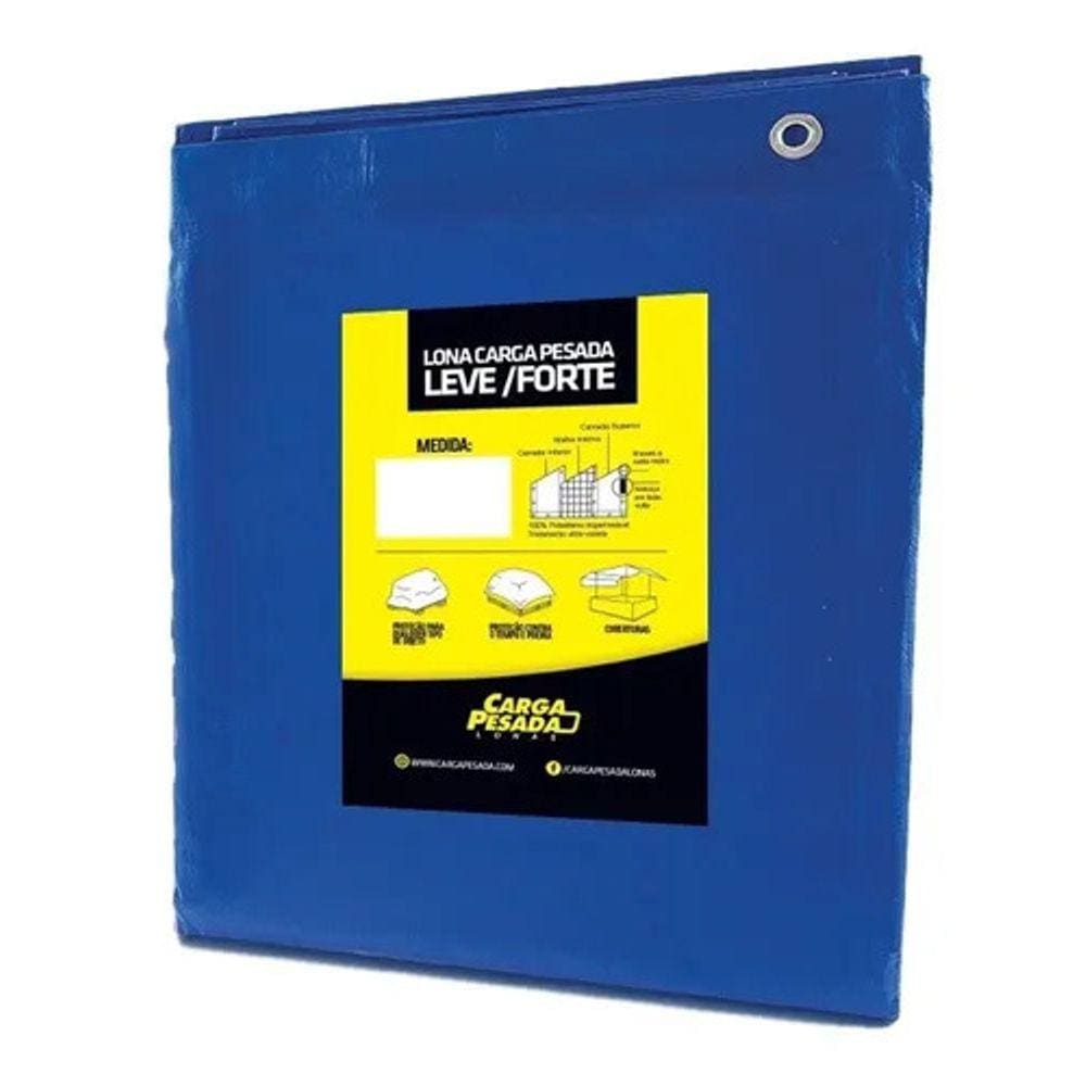 Lona Plástica Azul impermeável 300 Micras Multiuso 8x10 / 10x8