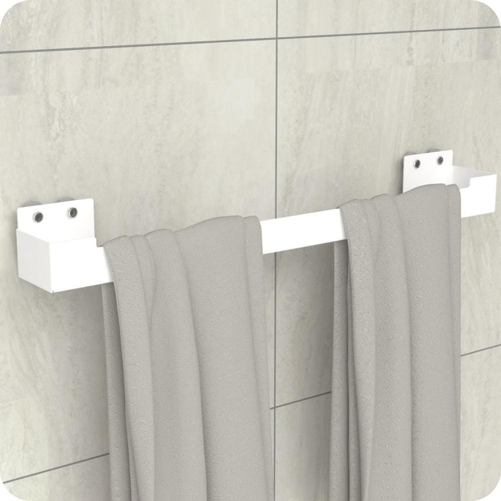 Porta Toalha De Banho Toalheiro Com Ventosa Branco ELG