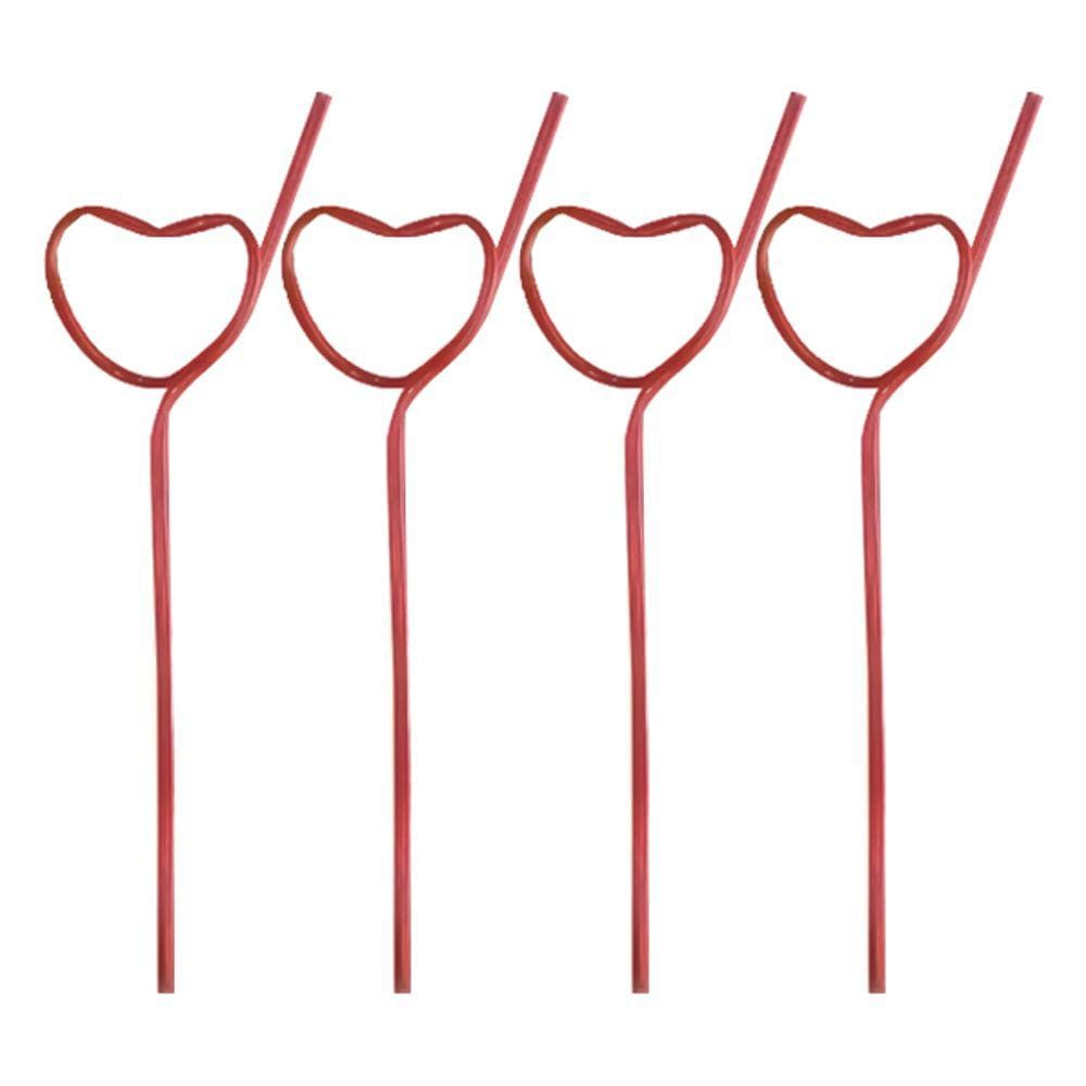 Canudo para Drink Coração - 4 Unidades