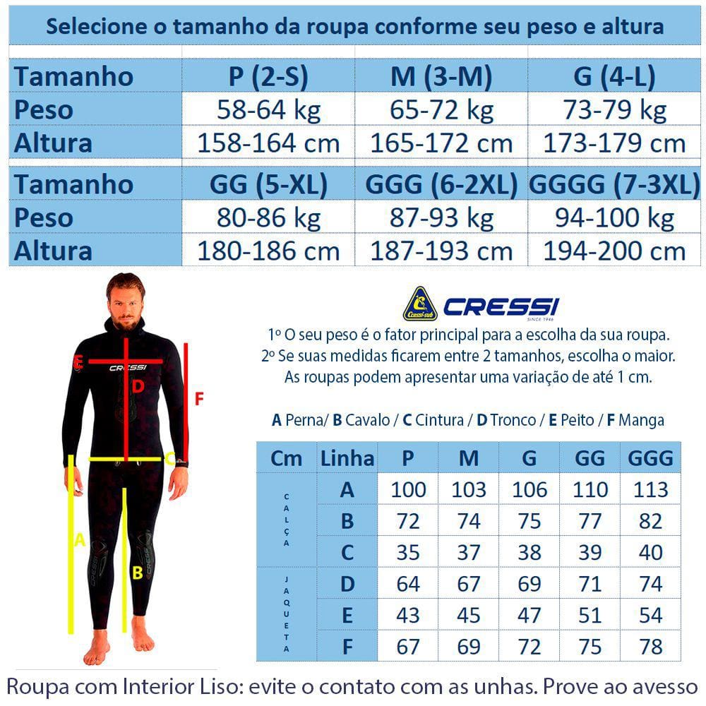 Roupa De Neoprene  Cressi Apnea Preta 3.5mm - Cressi