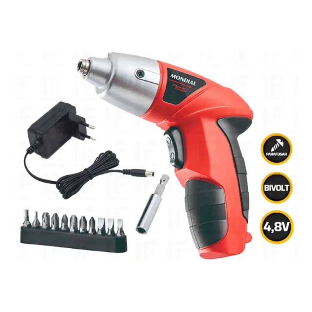 Parafusadeira Sem Fio Fpf-05 4.8v Vermelho Mondial