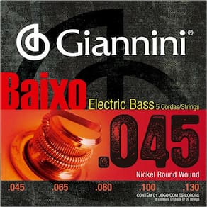 Encordoamento Para Baixo De 5 Cordas Giannini 045 GEEBRS5