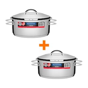 2 Panelas Aço Inox Fundo Triplo Solar 4,7L Pit1 - Tramontina