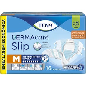 Fralda Geriátrica Tena Dermacare Slip Ultra M com 16 unidades