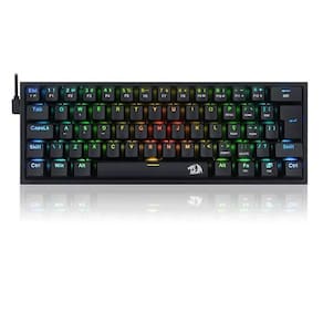Teclado Gamer mecânico Fizz RGB, Preto, ABNT2, Switch MK2 DIY Azul, K617-RGB-B  REDRAGON