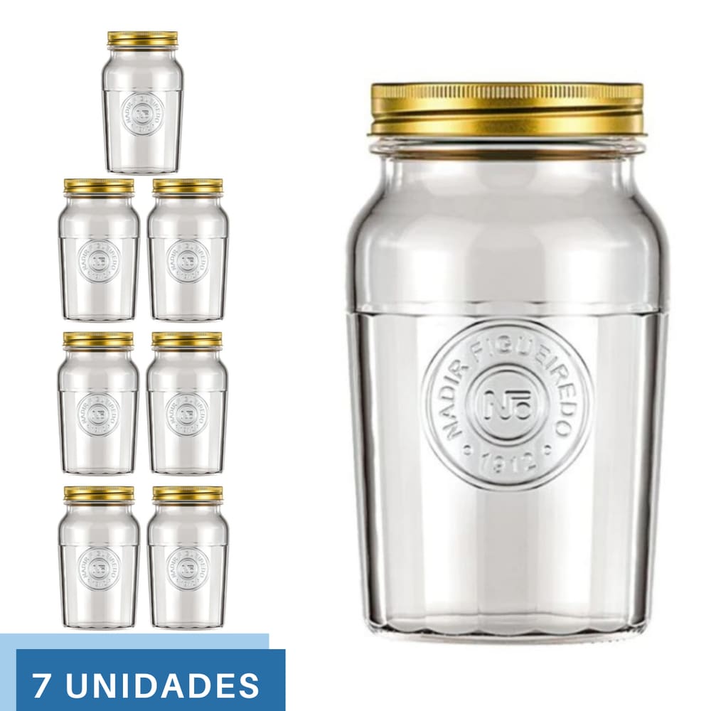 Pote Americado Vintage Retro Tampa Biscoito 1,5L Nadir 7Un