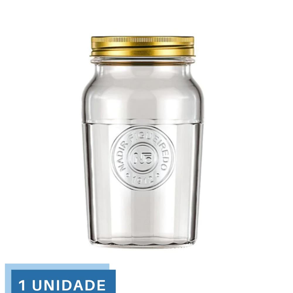 1 Pote Americano Mantimento Café Vidro Vintage 1,5L Nadir