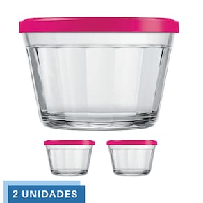 Kit Pote Copo Americano C/Tampa Cor Sortida 1L Nadir 2Un