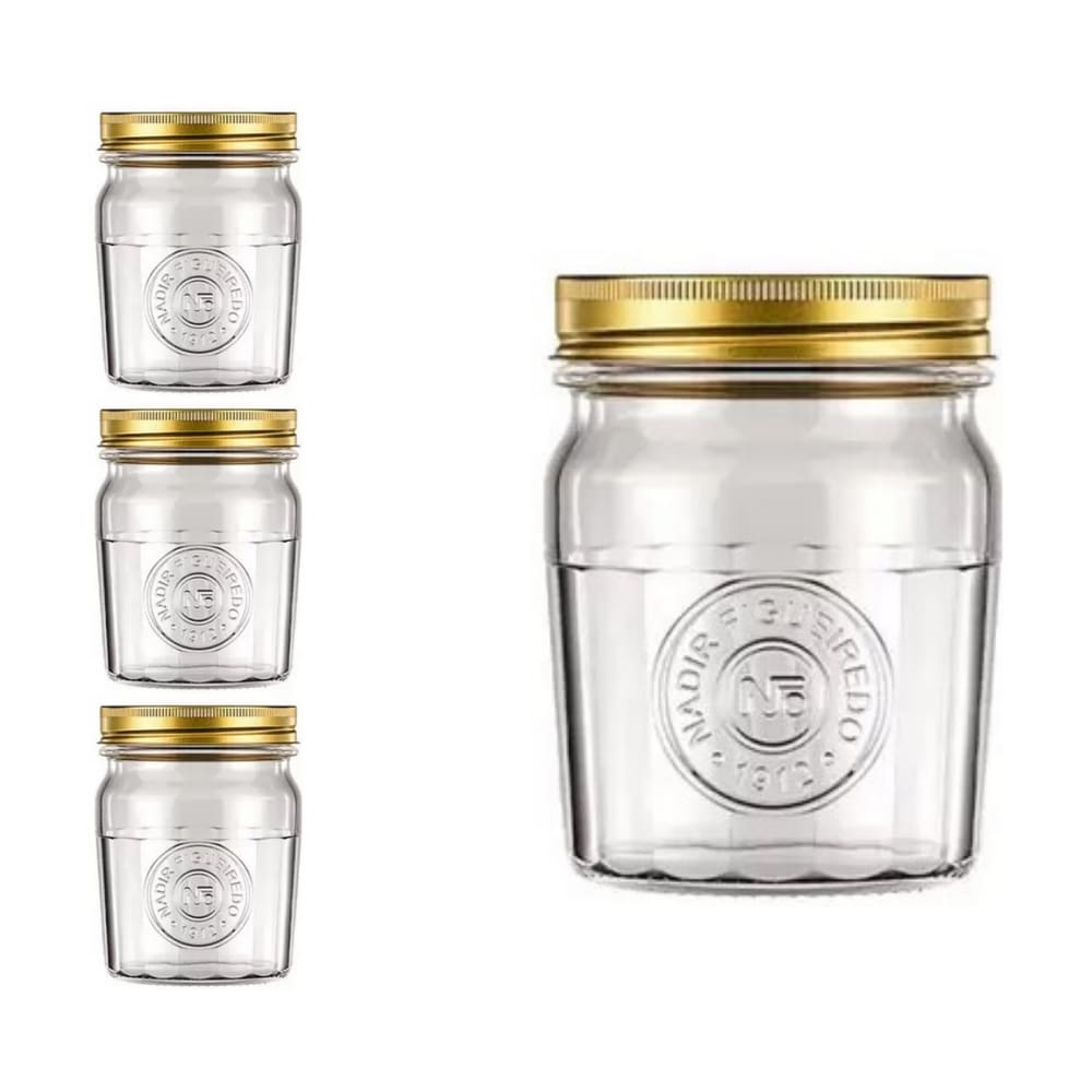 Pote Americado Vintage Retro Tampa Biscoito 500ml Nadir 3Un