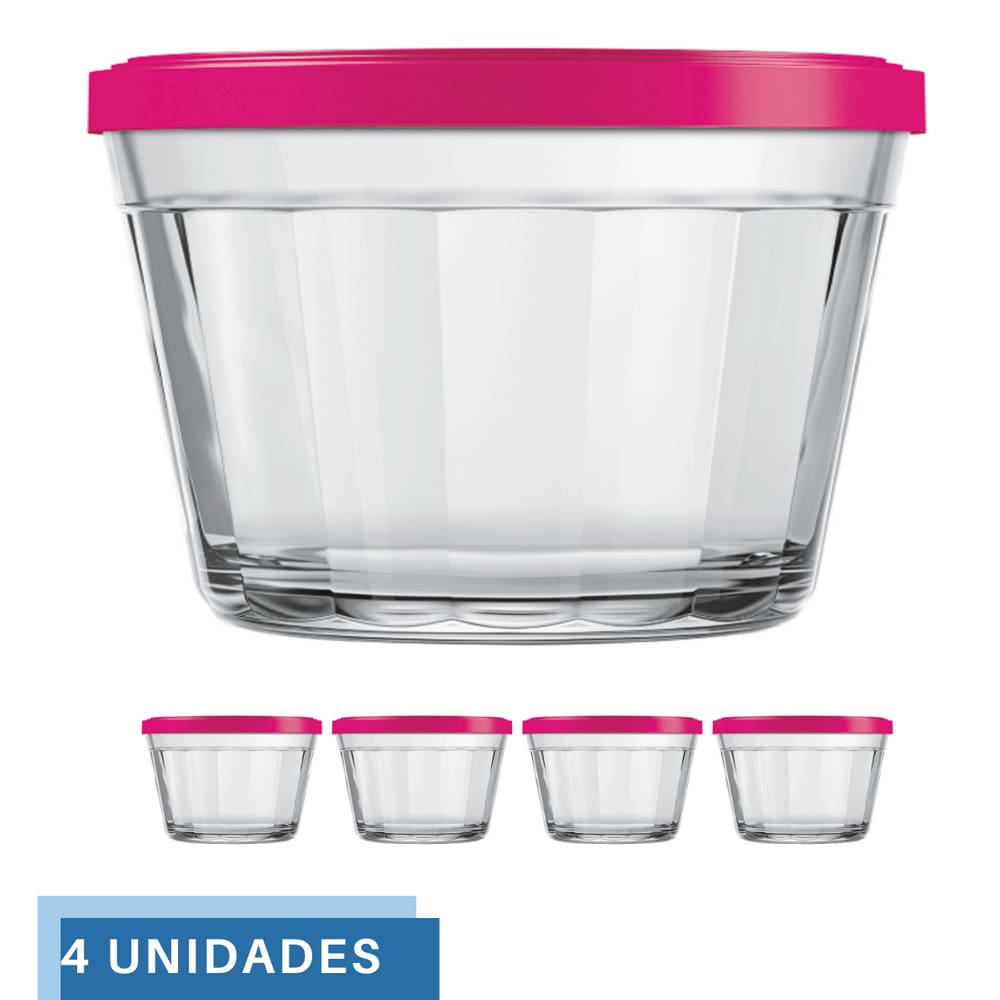 Kit Pote Copo Americano C/Tampa Cor Sortida 1L Nadir 4Un