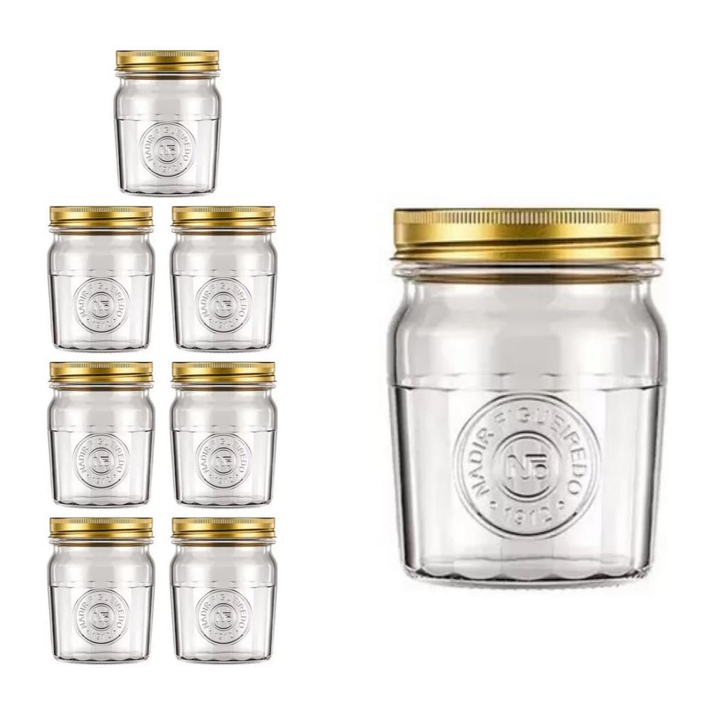 Pote Americado Vintage Retro Tampa Biscoito 500ml Nadir 7Un