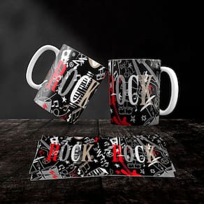 Caneca Cerâmica Rock and Roll Mod.17