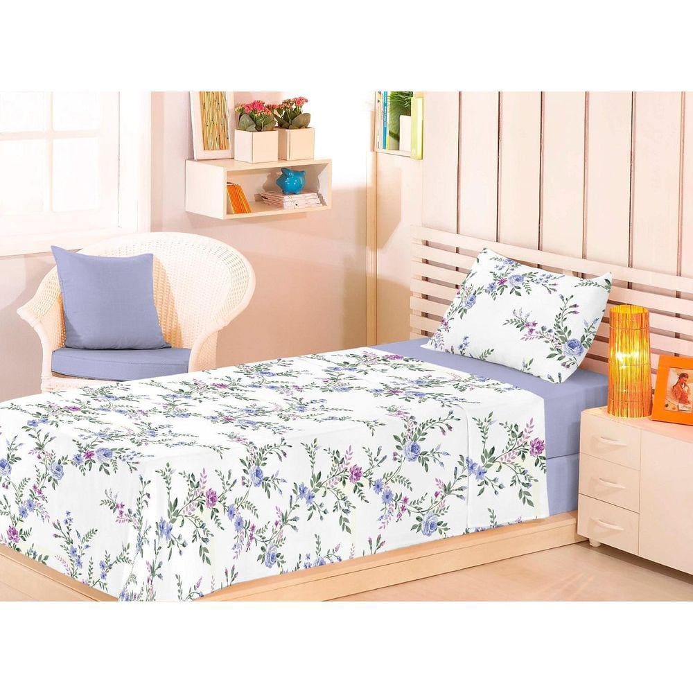 Jogo De Cama Solteiro 180 Fios Fiori - Carmen (7379)