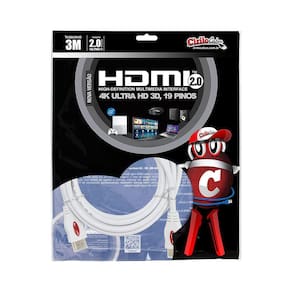 Cabo HDMI 2.0 4K Ultra HD 3D, Branco - 3 Metros