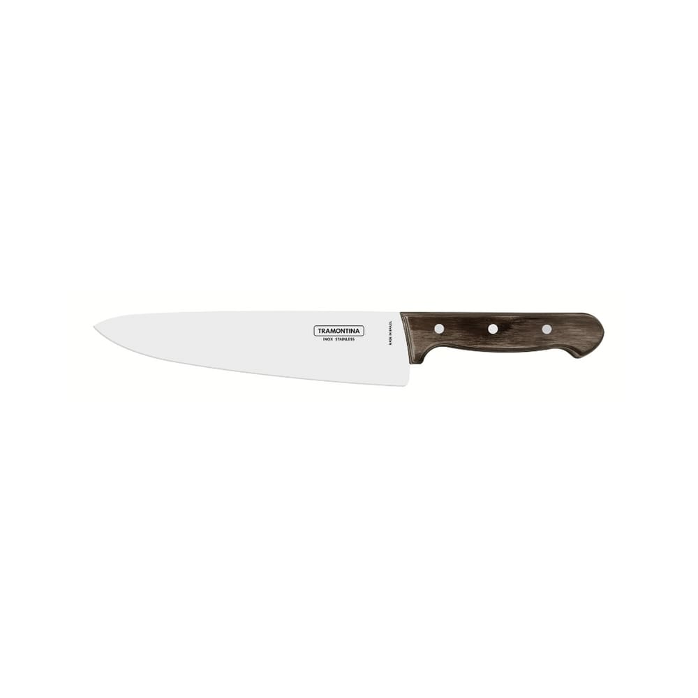 Faca Tramontina para Carne 10” em Aço Inox e Cabo Castanho Polywood Tramontina