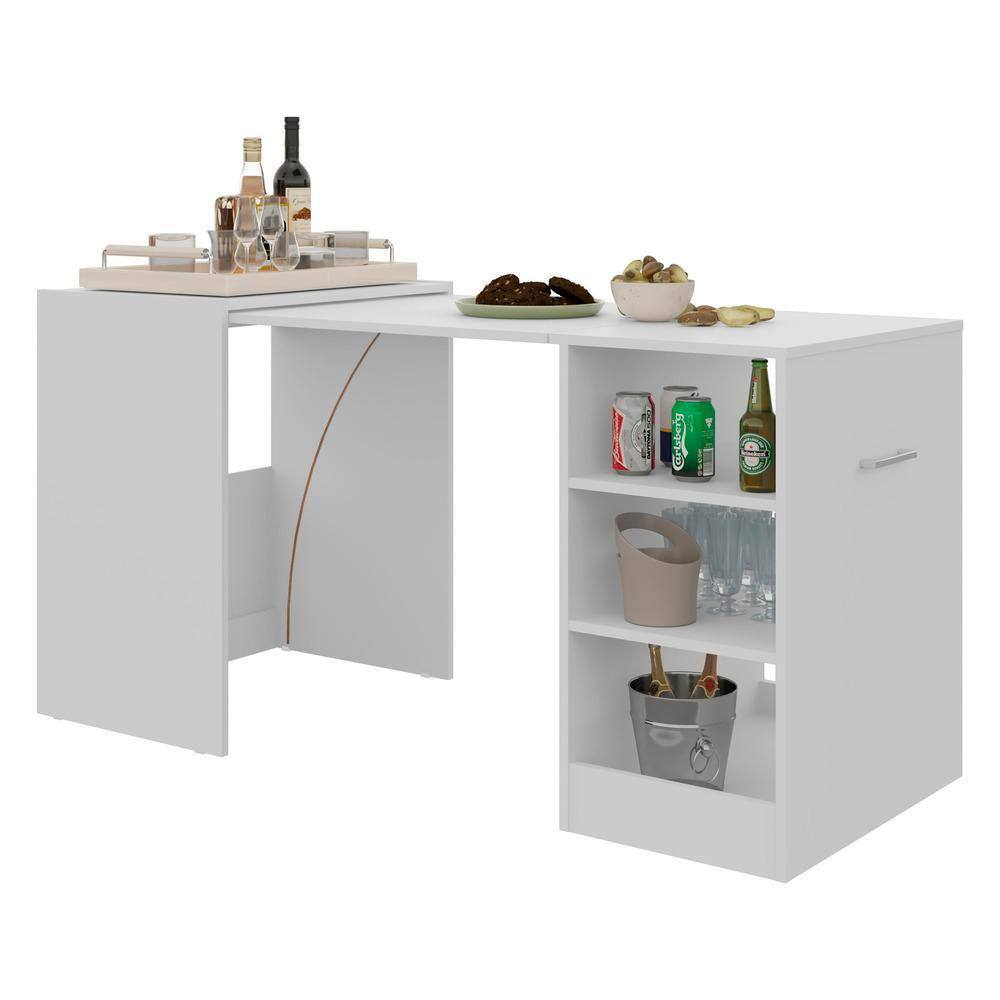 Aparador Bar com Mesa Dobrável Multimóveis Ibiza FG1000 Branco