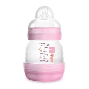 Mamadeira 130ml Bico 0m+ Easy Start Rosa – MAM