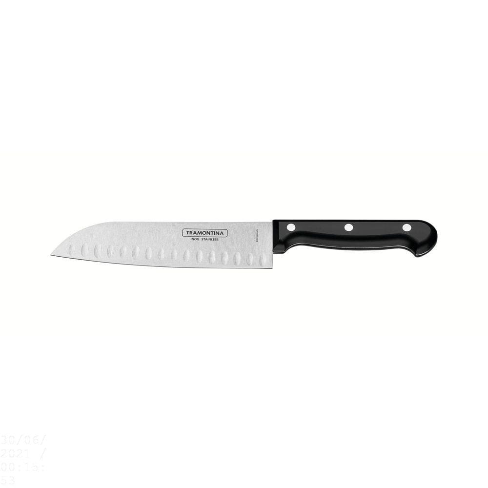 Faca Santoku Tramontina Ultracorte com Lâmina em Aço Inox e Cabo de Polipropileno Preto 7" Tramontina