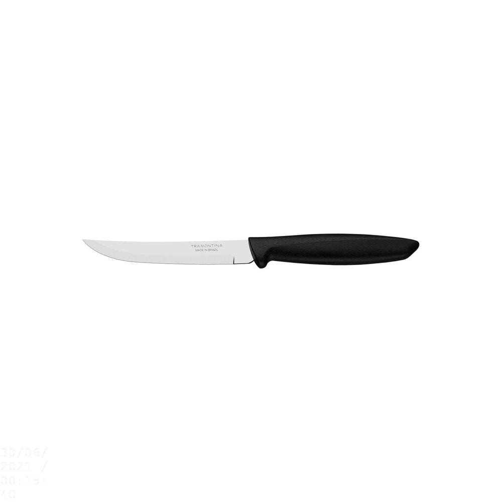 Faca para Frutas Tramontina Plenus com Lâmina em Aço Inox com Fio Liso e Cabo de Polipropileno Preto 5" Tramontina