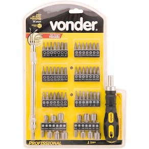 Jogo Bits Ponteiras 1/4" Com 58 Peças Cromo Vanádio - Vonder