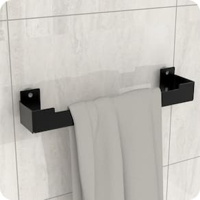 Porta Toalha Rosto Ventosa Suporte Banheiro Preto ELG