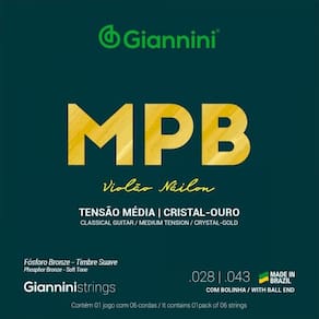 Kit 5 Encordoamento Violão Nylon Giannini Genwg Bolinha Série