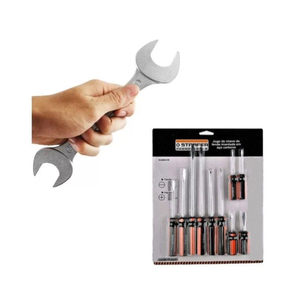 Kit Chave Fixa 8pcs E Jogo Chave Fenda Imantada Philips 10pcs