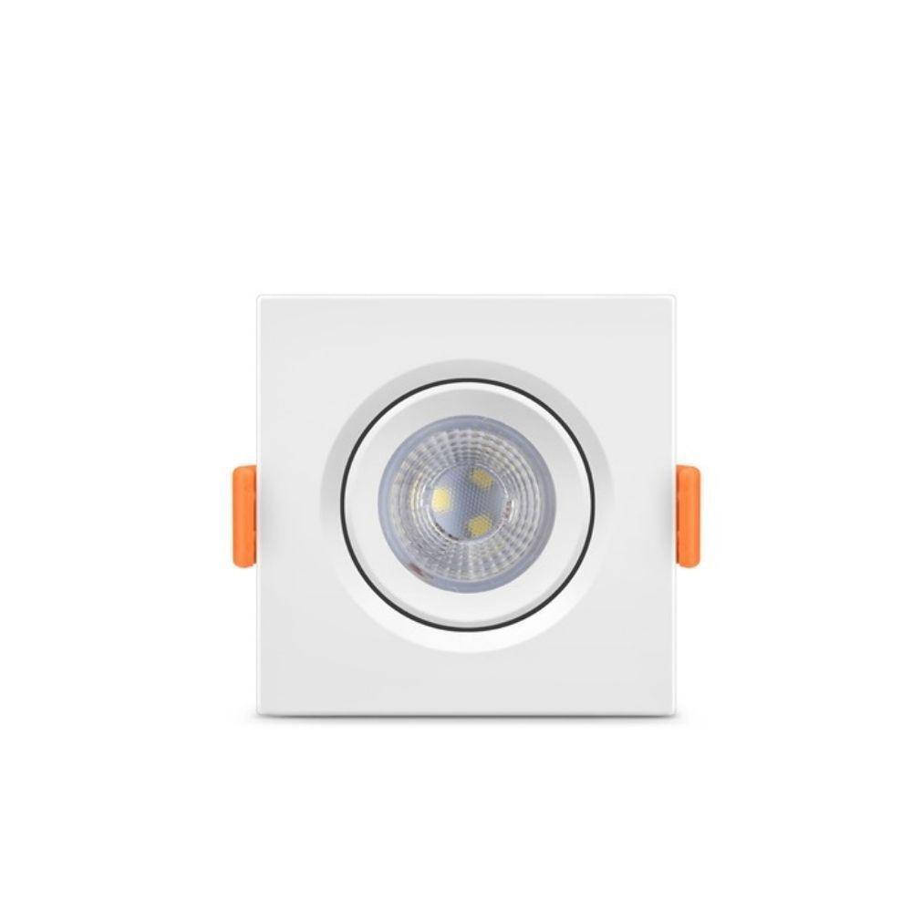 Kit 3 Spot Led Elgin Luminária Mr11 3W 3000K Direcionável Quadrado
