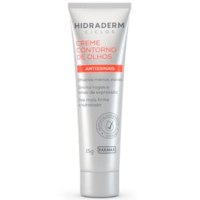 Creme Facial Contorno Dos Olhos Anti Idade Farmax Hidraderm Ciclos 15g