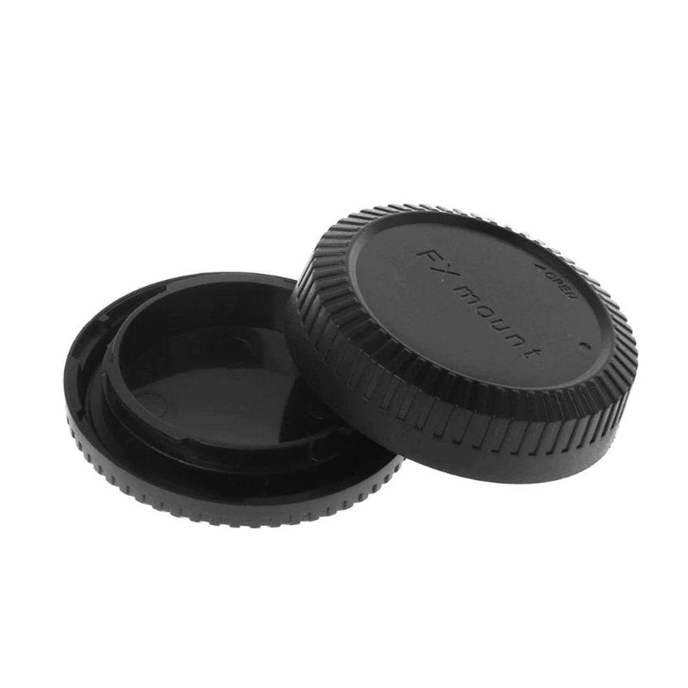 Kit com tampas de proteção (traseira da lente + corpo da câmera) para sistema Fujifilm X