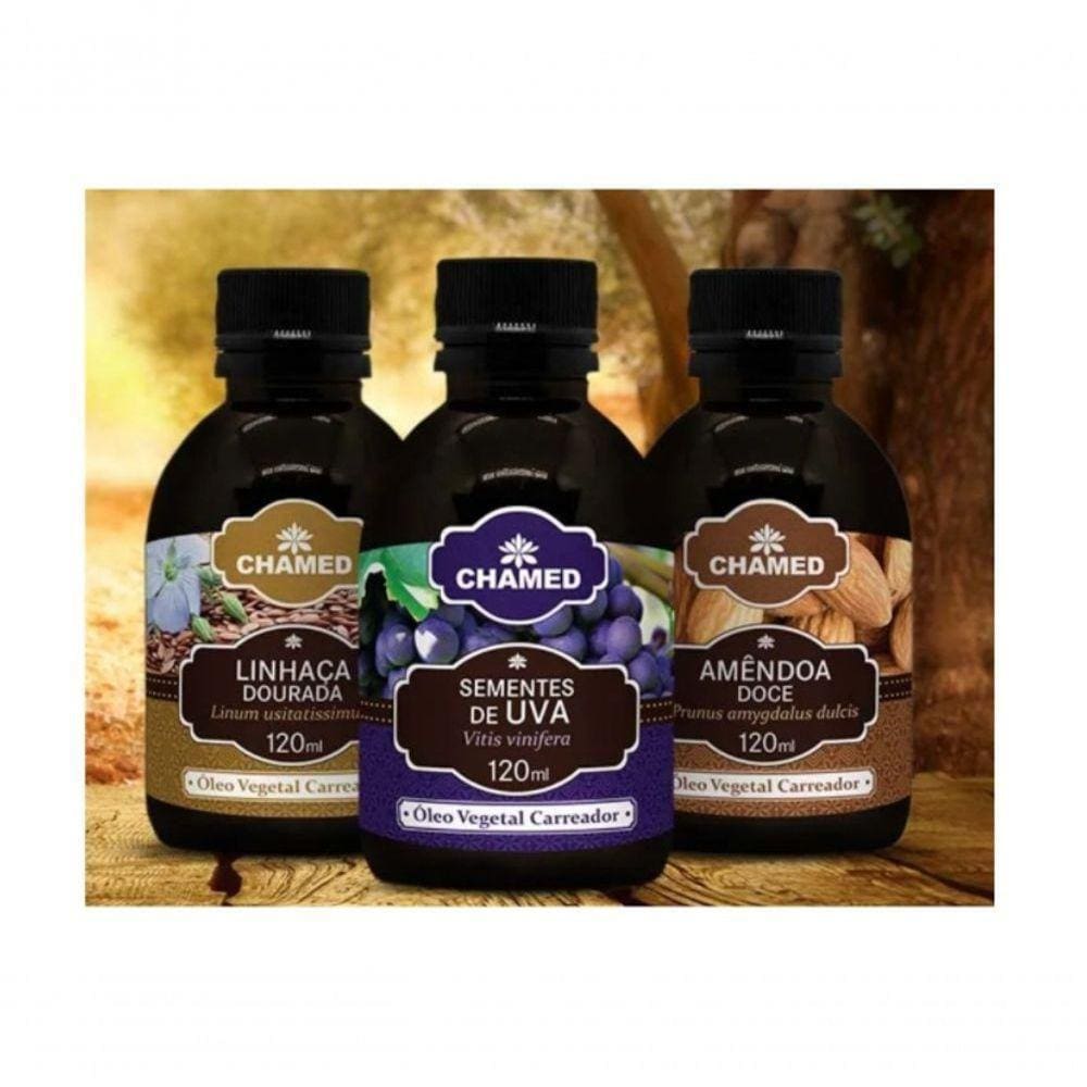 Óleo Vegetal De Amêndoa Doce + Semente De Uva + Linhaça Dourada