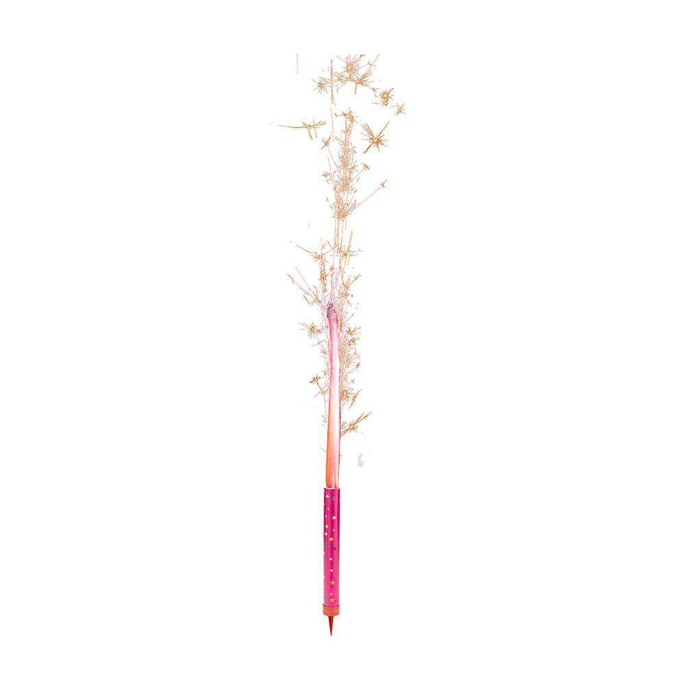Vela Vulcão Estrela Chama Rosa - 1 Unidade