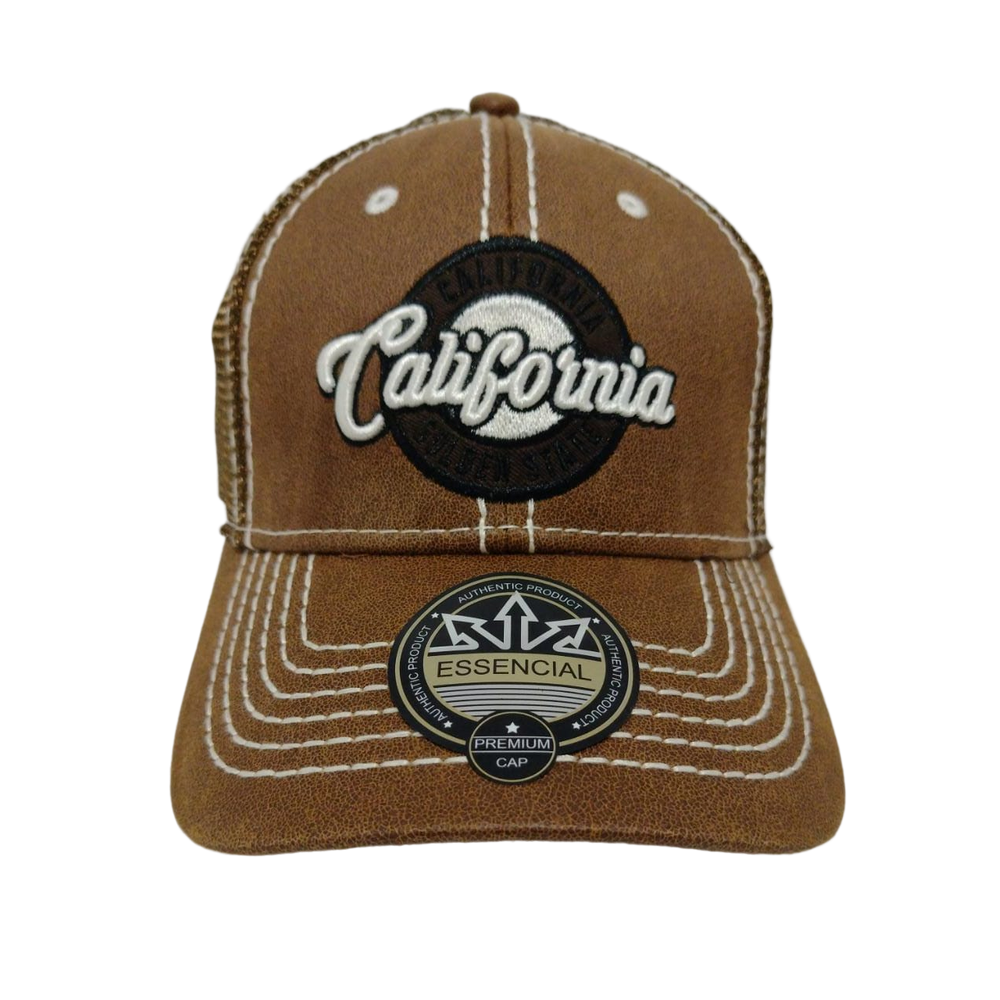 Boné Califórnia Brooklyn Aba Curva Tela Snapback Unissex