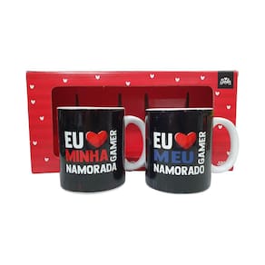 Caneca Dupla Casal Gamer Amor - Presente Dia dos Namorados