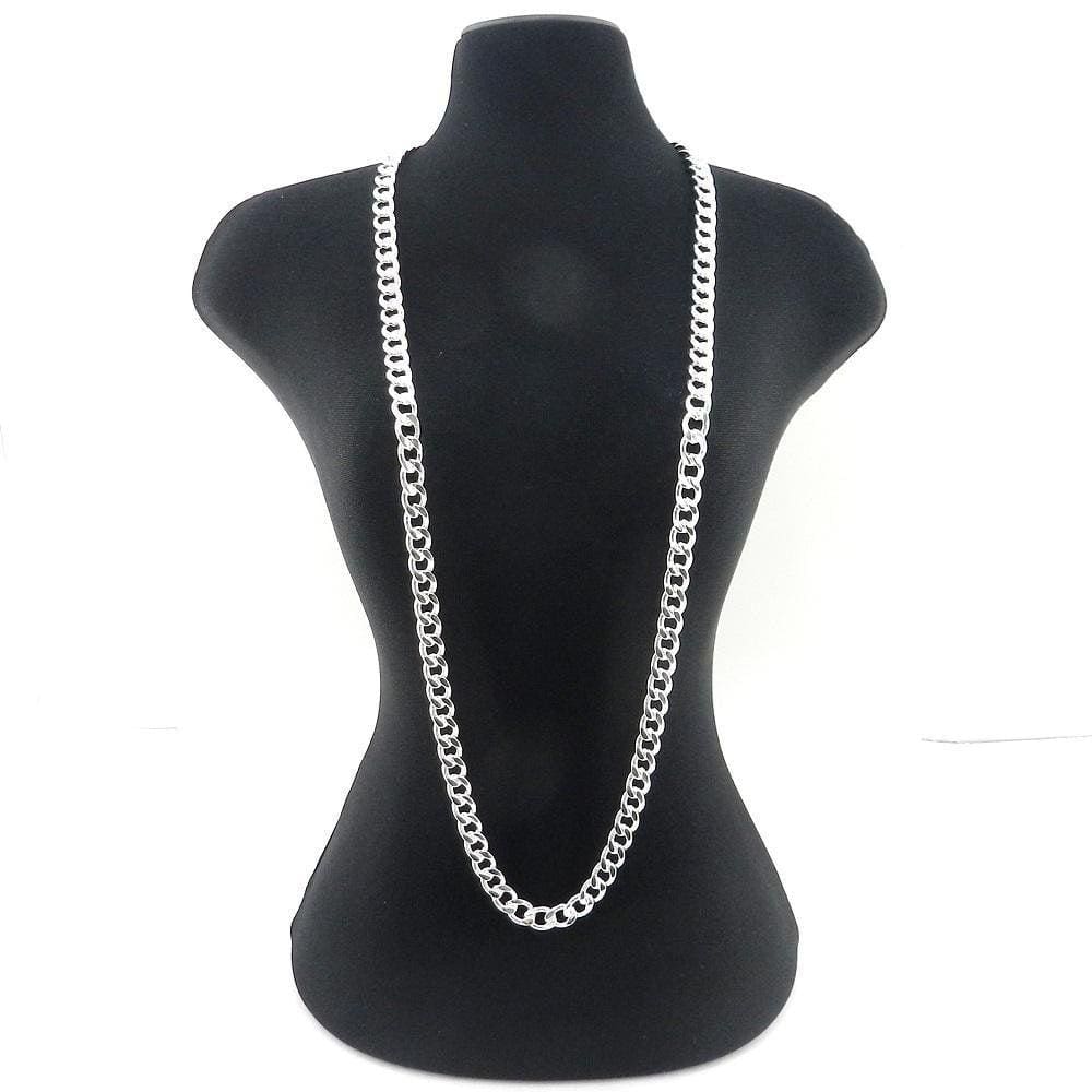 Corrente Masculina 80Cm 7Mm Largura Folheada Prata Cr356A