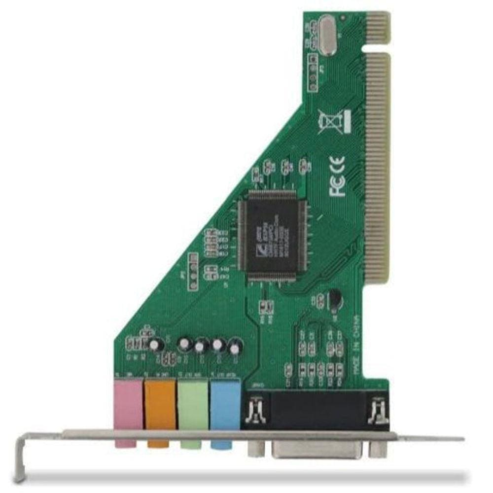 Placa De Som Pci 4.1 Acute Áudio De 3.1 E 5.1 Canais