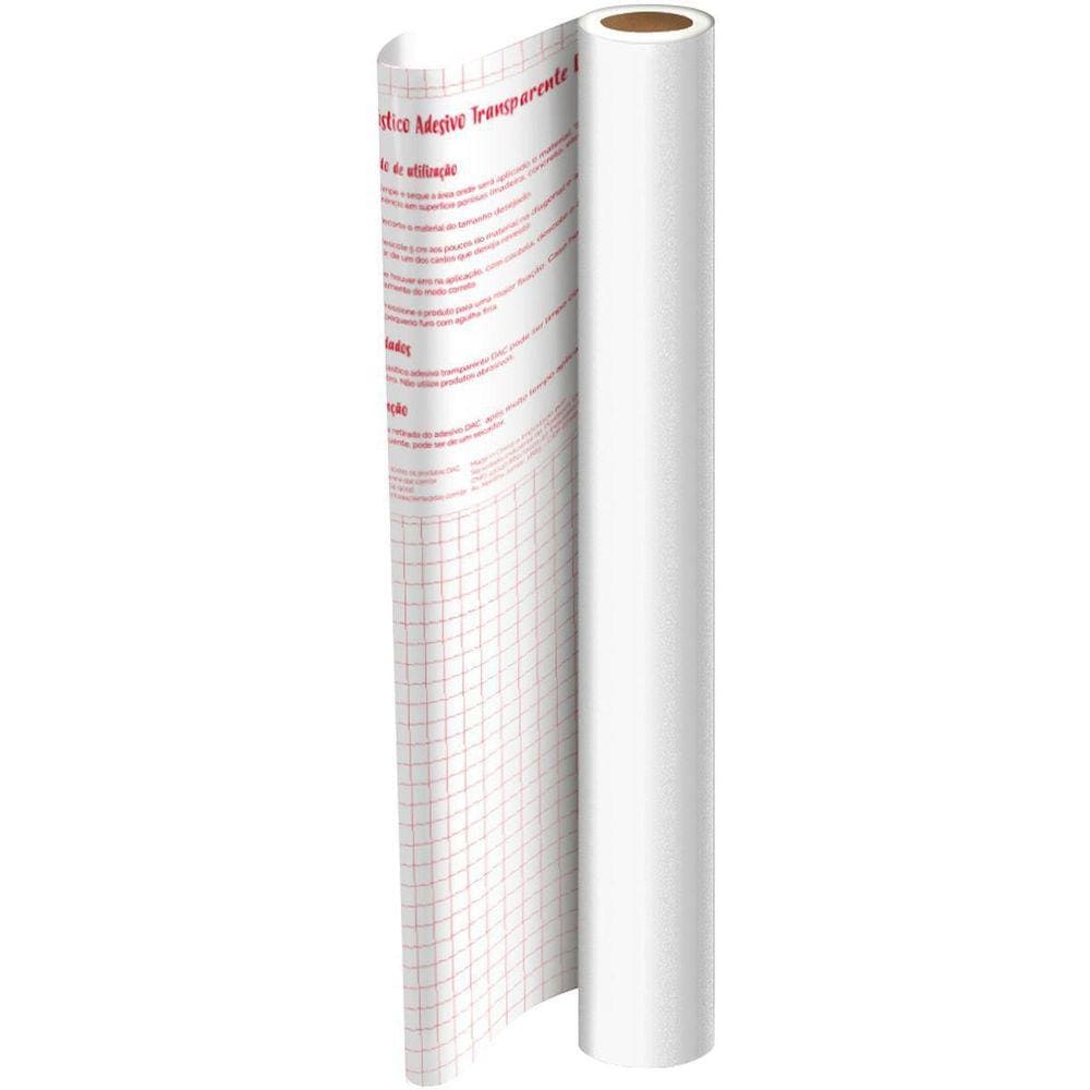 Plástico Adesivo 45Cmx10M Pvc Branco 0,08