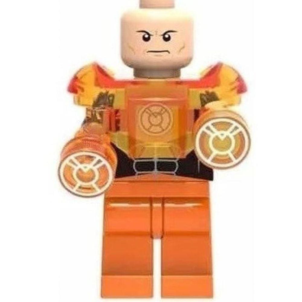Boneco Blocos De Montar Lex Luthor Lanterna Laranja
