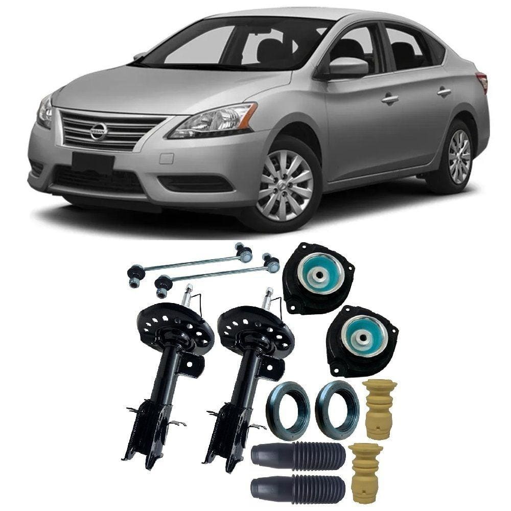 Amortecedor + Kit Batente + Bieleta Nissan Sentra Dianteira 2014 Até 2020 O Par
