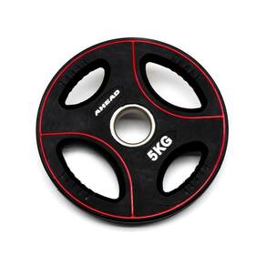Anilha Furo Olímpico Polyurethane Profissional 5Kg Preto