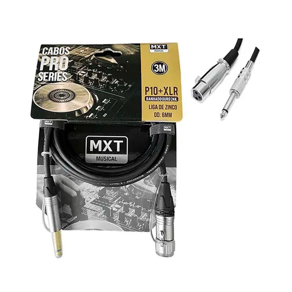 Cabo De Microfone Mxt Pro Series P10/Xlr 3 Metros - Cb0462