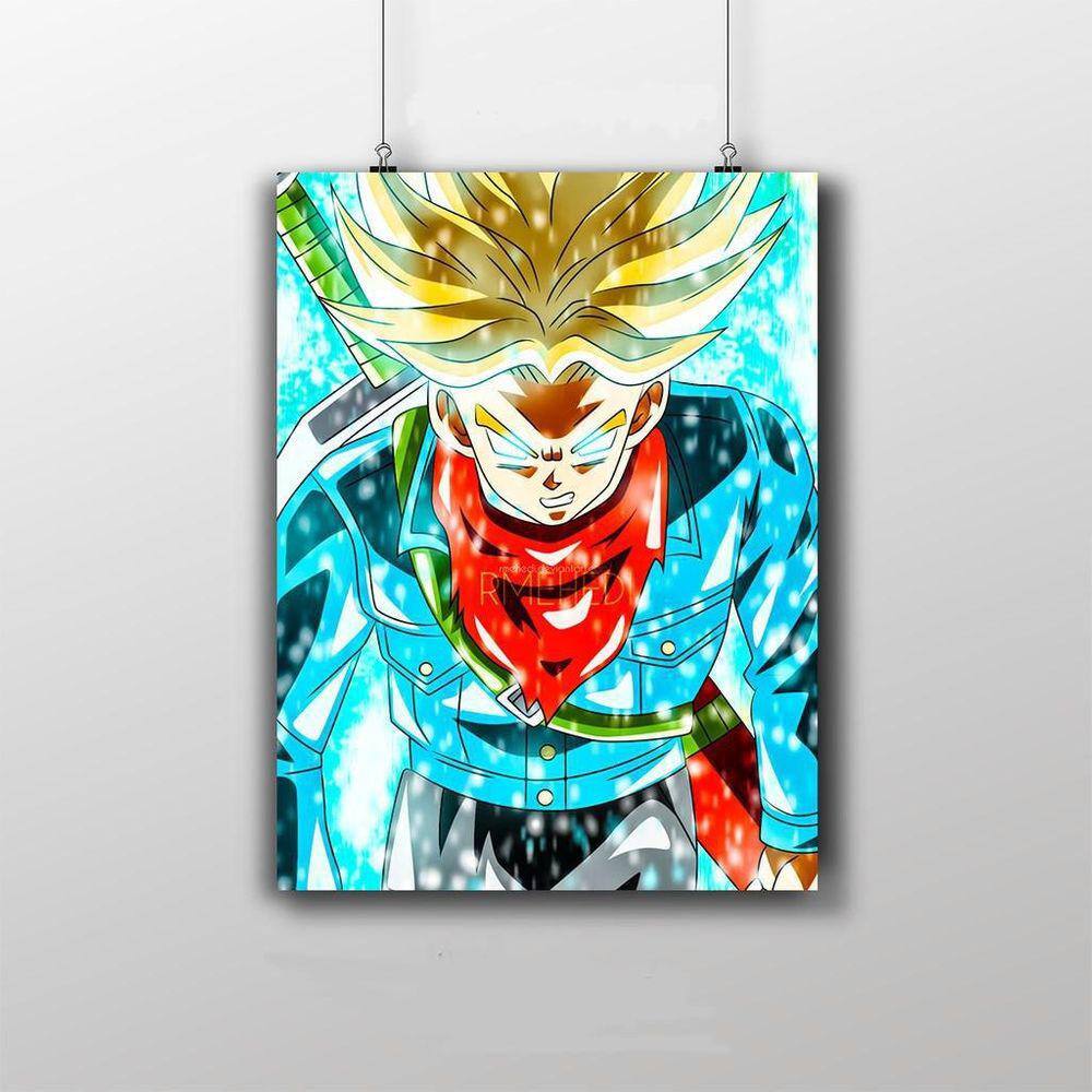 Quadro Arte Dragon Ball Z Super Sayajin Trunks Do Futuro